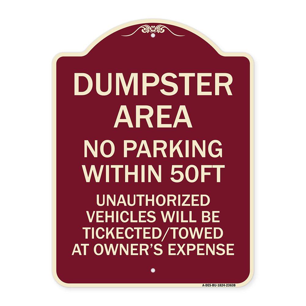 Signmission No Parking Within 50 Ft Unauthorized Vehicles Ticketed Towed at Owners Expense, BU-1824-23638 A-DES-BU-1824-23638 - alternate 1